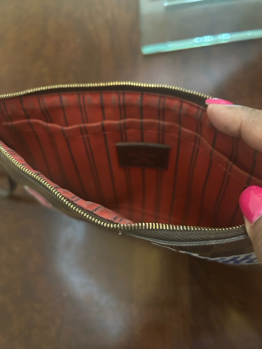 Louis Vuitton Damier Ebene Wristlet Pouch (Custom Design) - Picture 10 of 11